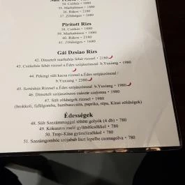 Biang Bisztró - Vámház körút Budapest - Étlap/itallap