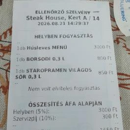 Bitburger Steak House, Balatonmáriafürdő - Étlap/itallap