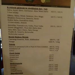 Bohemia Söröző, Budapest - Étlap/itallap