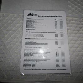 Böne Borozó Tokaj - Étlap/itallap