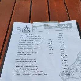 Borbár, Székesfehérvár - Étlap/itallap