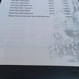 Borbár, Székesfehérvár - Étlap/itallap