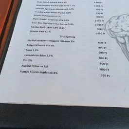 Borbár, Székesfehérvár - Étlap/itallap