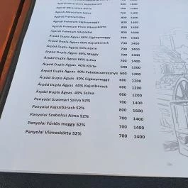 Borbár, Székesfehérvár - Étlap/itallap