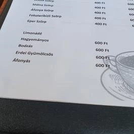 Borbár, Székesfehérvár - Étlap/itallap