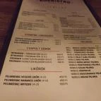 Borbistro Baja - Étlap/itallap