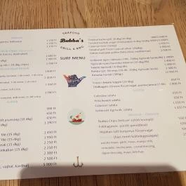 Bubba's Downtown, Budapest - Étlap/itallap