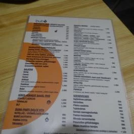 Bubó, Budapest - Étlap/itallap