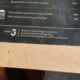 Budai 3 Kávézó, Budapest - Étlap/itallap