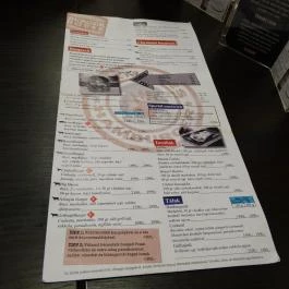 Burger House - Nyugati, Budapest - Étlap/itallap