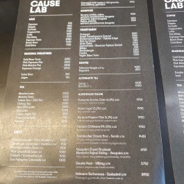 Cause Lab Budapest - Étlap/itallap
