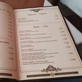 Comme Chez Soi Étterem, Budapest - Étlap/itallap