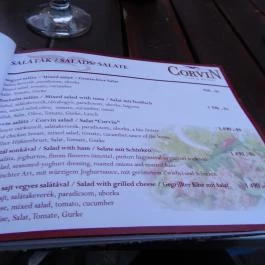 Corvin Kávézó, Budapest - Étlap/itallap