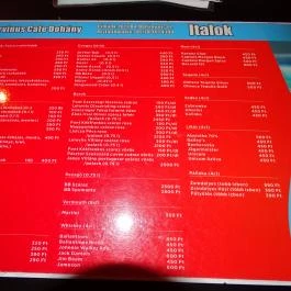 Corvinus Café - Dohány utca Budapest - Étlap/itallap