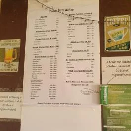 Csóni Tó Büfé, Tatabánya - Étlap/itallap