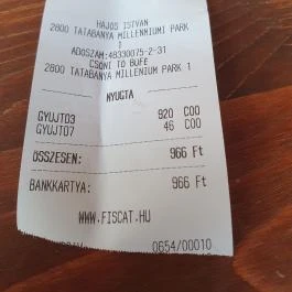 Csóni Tó Büfé, Tatabánya - Étlap/itallap