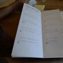 Dűlő, Miskolc - Étlap/itallap