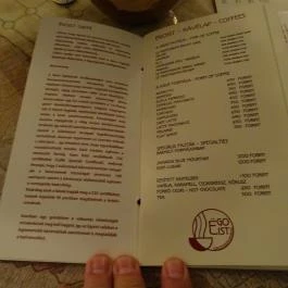 Egoist Café, Budapest - Étlap/itallap