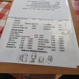 Faparázs Grillterasz, Dunabogdány - Étlap/itallap