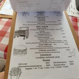Faparázs Grillterasz, Dunabogdány - Étlap/itallap