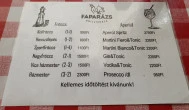 Faparázs Grillterasz Dunabogdány - Étlap/itallap