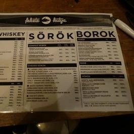 Fekete Kutya, Budapest - Étlap/itallap