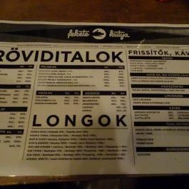 Fekete Kutya, Budapest - Étlap/itallap
