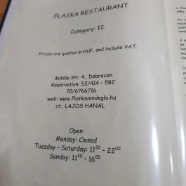 Flaska Vendéglő, Debrecen - Egyéb