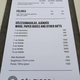 Fúzió Borbár, Eger - Étlap/itallap