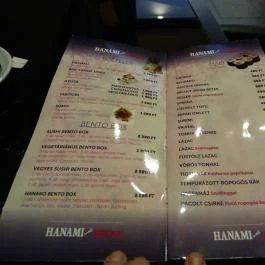 Hanami Sushi Bar - Europeum, Budapest - Étlap/itallap