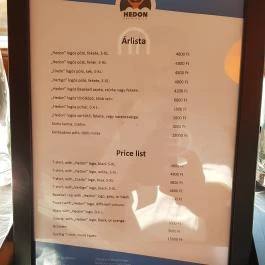 Hedon Budapest - Étlap/itallap