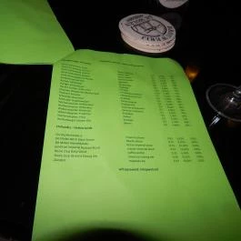 Hopaholic Pub Budapest - Étlap/itallap