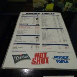 Imperial Pub Budapest - Étel/ital