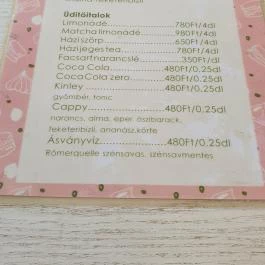 Jókai Cukrászda, Pécs - Étlap/itallap