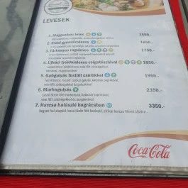 Kalocsáék Malom Vendéglője Cegléd - Étlap/itallap