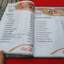 Kalocsáék Malom Vendéglője Cegléd - Étlap/itallap