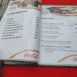 Kalocsáék Malom Vendéglője Cegléd - Étlap/itallap
