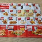 KFC - Interspar DT Szolnok - Étlap/itallap