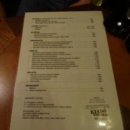 Kiadó Kocsma, Budapest - Étlap/itallap
