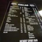Kickoff Sport Bár Budapest - Étlap/itallap