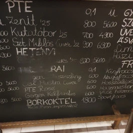 Kioszk, Balatonfenyves - Étlap/itallap
