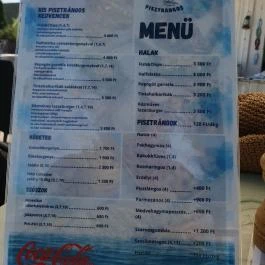 A kis Pisztrángos, Fonyód - Étlap/itallap