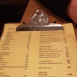 Kisesti, Budapest - Étlap/itallap