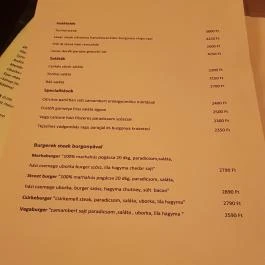 Kisesti, Budapest - Étlap/itallap