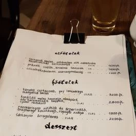 KISPIPA BAR & FOOD, Budapest - Étlap/itallap