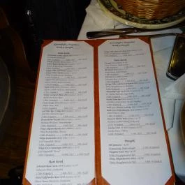 Kisvendéglő a Hargitához Békéscsaba - Étlap/itallap