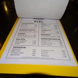 KUZIN Bar, Budapest - Étlap/itallap