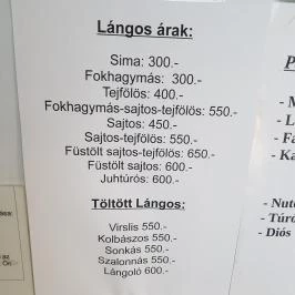 Lángos Büfé Pomáz - Étlap/itallap