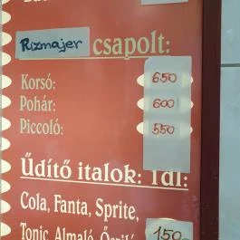 Lángos Centrum - Lehel Csarnok Budapest - Étlap/itallap