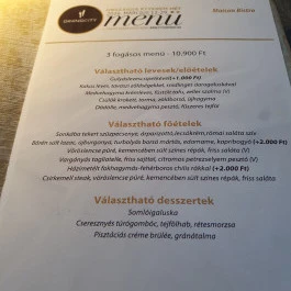 Maison Bistro - Maison Bistro & Hotel étterme, Budapest - Étlap/itallap